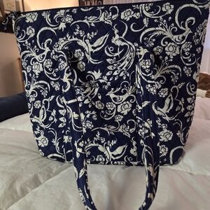 Vera Bradley Navy and White Floral Tote